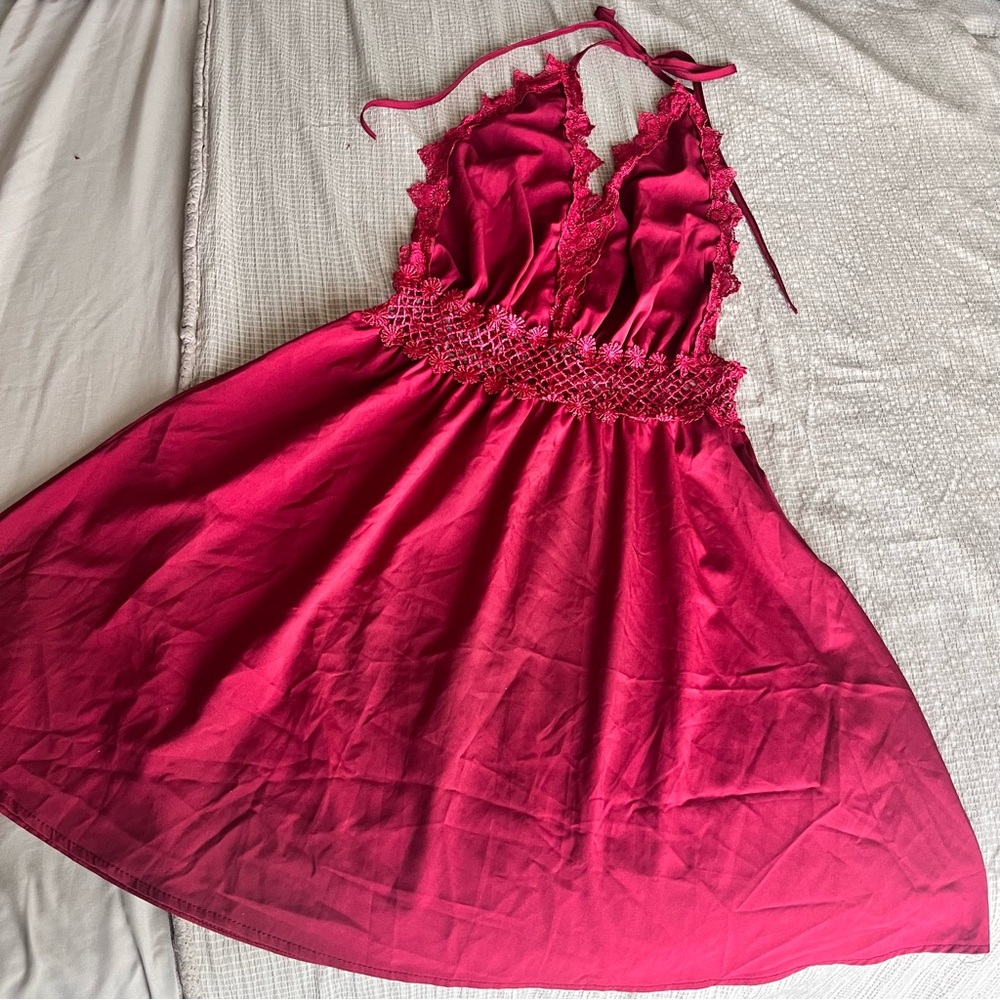 Halter Trim mini Dress